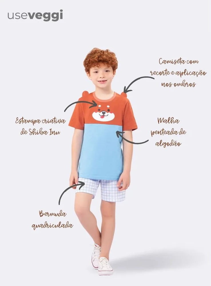 PIJAMA CURTO KIDS URSINHO VEGGI