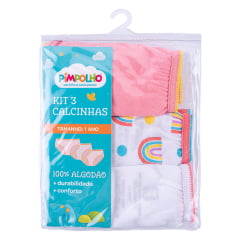 KIT CALCINHA INFANTIL C/3 PIMPOLHO